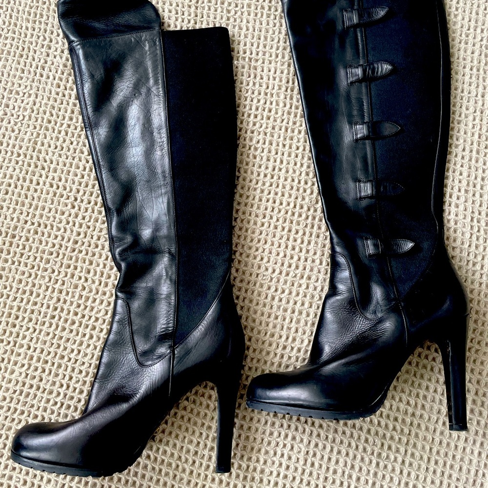 Armani military style tall boots